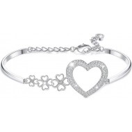 Austria Crystal Heart Bracelet For Women Four Leaf Clover Bangle Bracelet